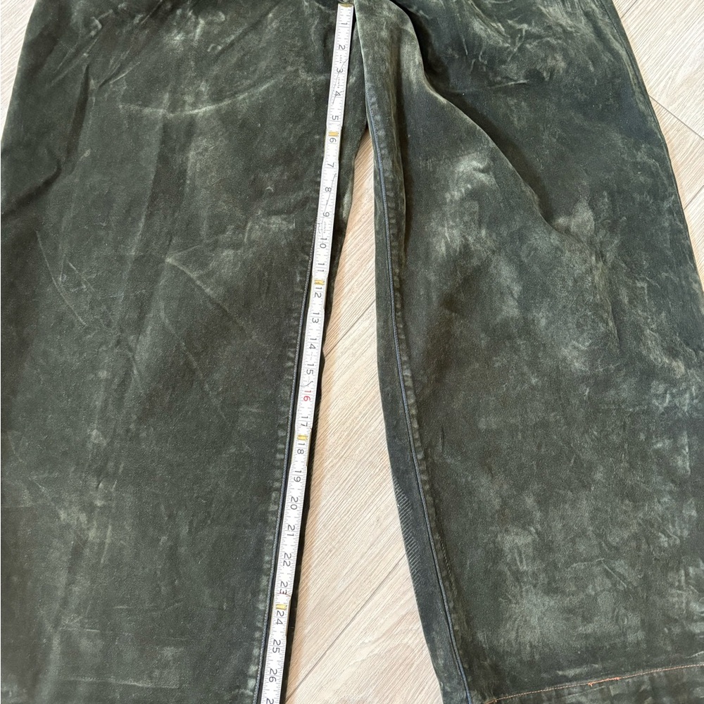 En Saison Olive Green Wide-Leg Velvet Pants - Picture 5 of 6